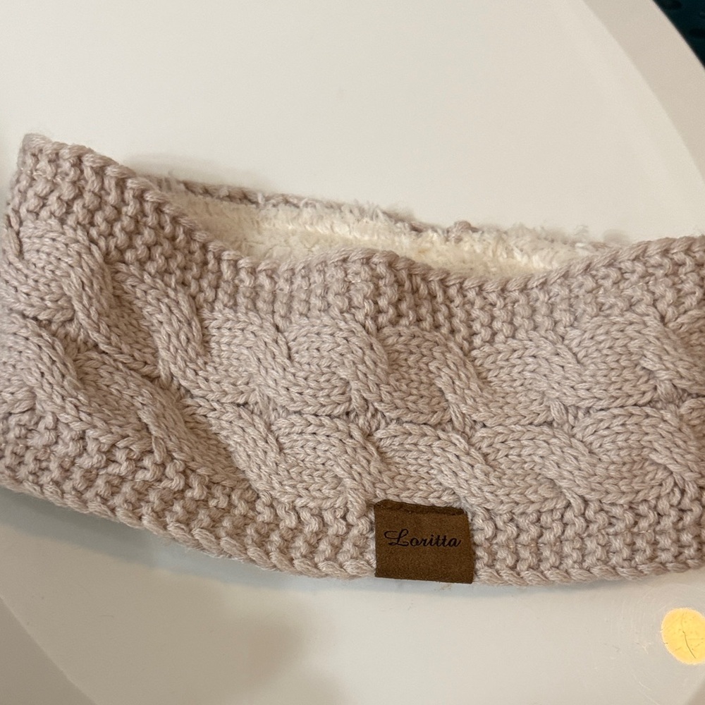 Loritta Beige Knit Headband